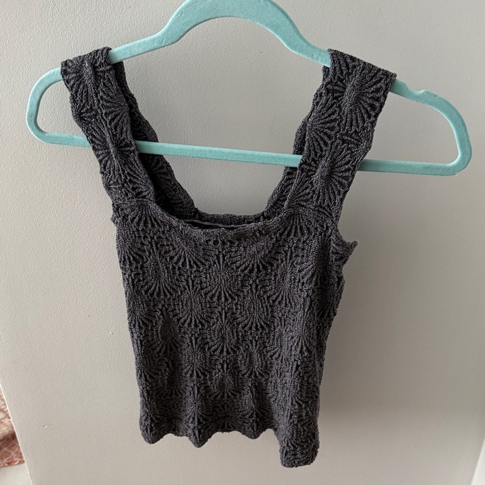 Free People Love Letter Textured Tank Top